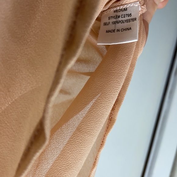 Haute Society sheer peach sleeveless blouse szM - Picture 6 of 7